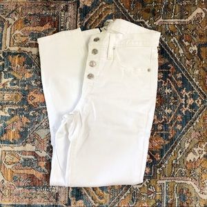 J.Crew 9” High Rise Toothpick jeans in White